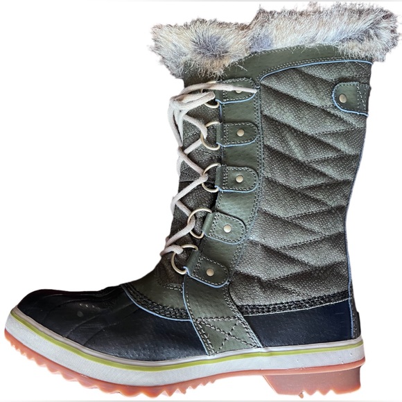 SOREL Women's TOFINO II Waterproof Snow Boots Peatmoss/Black NL2333-213 SIZE 8 - Picture 1 of 14